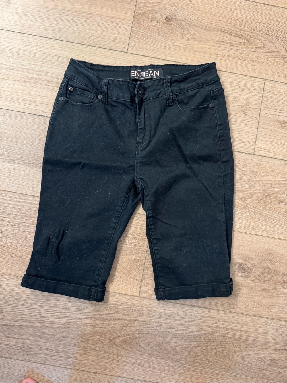 Black Cuffed Bermuda Shorts